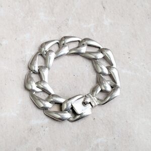 Vintage Sterling Silver Bracelet Cuban Curb 7.75 Mexico Taxco
